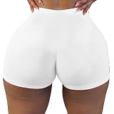 Solid Workout Elastic Fitness Yoga Shorts SHD-9819