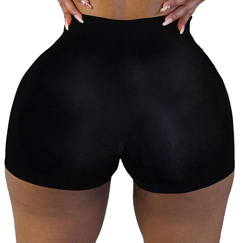 Solid Workout Elastic Fitness Yoga Shorts SHD-9819