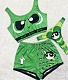 Cartoon Tank Crop Top with Panties 3 Piece Shorts Set SHD-9374