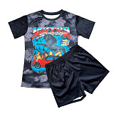 Short Sleeve Graphic T-shirt and Shorts Summer Outfits SHD-9610
