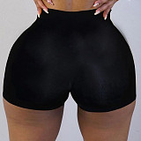 Solid Workout Elastic Fitness Yoga Shorts SHD-9819