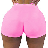 Solid Workout Elastic Fitness Yoga Shorts SHD-9819