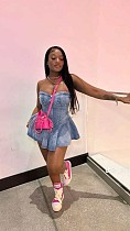 Sexy Strapless Slim Flouced Denim Short Dress MEM-88576