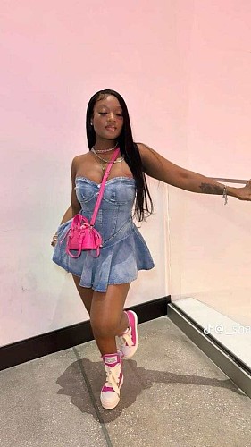 Sexy Strapless Slim Flouced Denim Short Dress MEM-88576