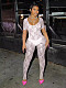 U-neck Bodysuit See-through Lace Lady Sexy Jumpsuit XRB-10096