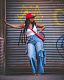 Women Bandage Pockets Wide-leg Straight Jeans WA-77678