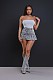 Grey Sexy Denim Wrinkle 2024 Skirt Shorts MEM-88572