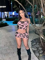 Sexy Lace Edge Straps Skirt Set 2024 CH-24013