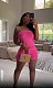 Sexy Strapless Tops And Lace-up Shorts Rose Red Two-piece Sets XT-83014