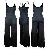 Solid Sleeveless High Waist Loose Wide Leg Jumpsuits TE-4387