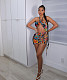 Hollow Out Drawstring Halter Backless Club Dress BGN-162