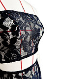 Sexy Transparent Lace Strapless Crop Top And Shorts Women 2 Pieces Sets CH-24018