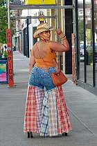 2024 Fashion Patchwork Wide-leg Women Jeans GT-9179
