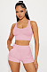 Pink Casual Women Vest And Shorts Sporty 2 Pieces Sets FE-307