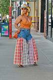 2024 Fashion Patchwork Wide-leg Women Jeans GT-9179