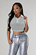 Stylish Sequines Short Sleeves Turndown Collar Women POLO Shirt FE-291
