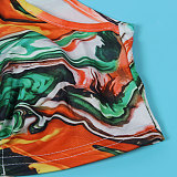Stylish Prints Women Sleeveless Ruffles Sexy Long Skirts 2 Pieces Sets NY-10820