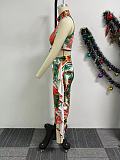 Stylish Prints Women Sleeveless Ruffles Sexy Long Skirts 2 Pieces Sets NY-10820