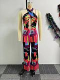 Sexy Printed Women Backless Halter Strech Slim Long Jumpsuit NY-10823