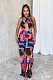 Sexy Printed Women Backless Halter Strech Slim Long Jumpsuit NY-10823