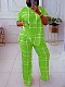 Leisure Women Short Sleeves Print Large Size Pants 2 Pieces Sets TB-5923