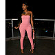 Sexy Strapless Solid Color Bodycon Women Long Jumpsuit CN-0137