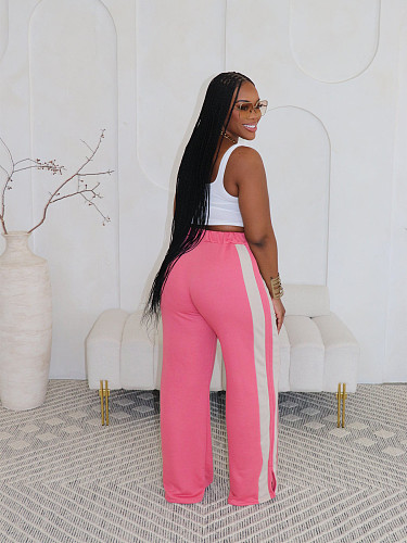 Casual Women Loose Double Striation Wide-leg Length Pants CH-24051