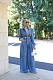 Women Lapel Long Sleeves Crop Top And Wide-leg Long Pants Denim Sets TR-1314