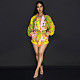 Fashion Prints Women Long Sleeves Turndown Collar Pockets Romper YF-10779