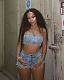 2024 Sexy Strapless Crop Top And Shorts Strech Denim 2 Pieces Sets MEM-88584