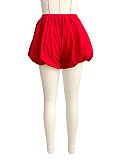 Sweet Women Solid Color Bubble Baddie Shorts CH-24053