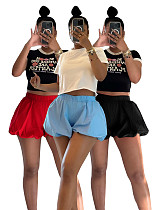 Sweet Women Solid Color Bubble Baddie Shorts CH-24053
