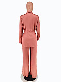 Silk Solid Slim Lace Up Belt Bathrobe Suit CYU-9469