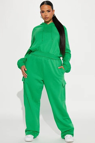 Sport Hoodie Pullover Sweatshirt And Sweatpants Two Pieces Set CYU-9627