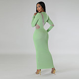 2024 Sexy Transparent Mesh Splicing Slim Nightclub Long Dress NTY-7352