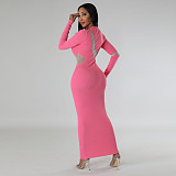 2024 Sexy Transparent Mesh Splicing Slim Nightclub Long Dress NTY-7352