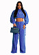 Chic Solid Stand Collar Straight Leg Trousers Suits CYU-9521