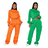 Sport Hoodie Pullover Sweatshirt And Sweatpants Two Pieces Set CYU-9627