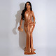 Sexy Sleeveless Lady High Neck Split Long Dresses NTY-7472