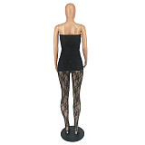 Sexy Strapless Transparent Mesh Tops And Pantyhose 2 Pieces Sets FOS-8378
