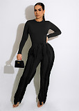 Women Solid Color Bodysuit And Tassel Pants Sets AIL-223