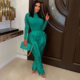 Women Solid Color Bodysuit And Tassel Pants Sets AIL-223