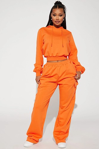 Sport Hoodie Pullover Sweatshirt And Sweatpants Two Pieces Set CYU-9627