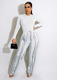Women Solid Color Bodysuit And Tassel Pants Sets AIL-223