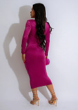 Sexy Deep-V Long Sleeves Women Package Hips Maxi Dress NTY-7471