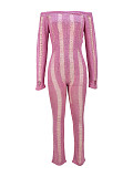 Sexy Off Shoulder Hollow-out Long Sleeves Long Jumpsuit MDF-5559