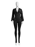 Women Deep-V Long Sleeves Solid Color Casual Jumpsuits CH-24102