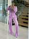 Sexy Deep-V Crop Top And Long Pants Women Pleated 2 Pieces Sets CH-24048