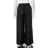 Women's Drawstring Thin Loose Quick-drying Casual Pants Black RS-K24PT323