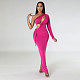 Sexy Single Shoulder Hollow-out Slim Bodycon Long Dress NTY-7429